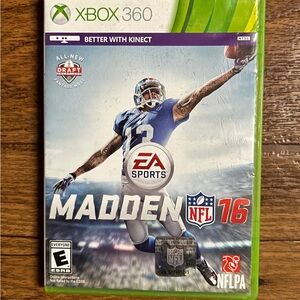 Madden 16 Microsoft Xbox 360 Kinect NFL Football Video Game NFLPA EA Sports